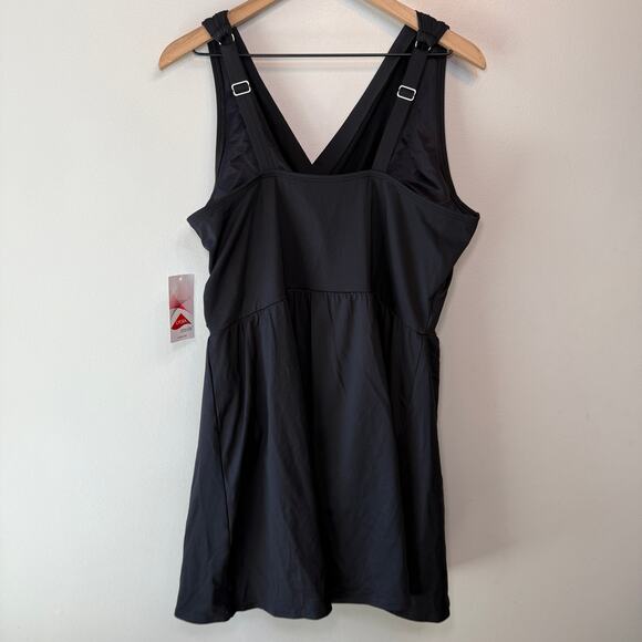 Lands' End Women's Lycra One Piece Wrap Swimsuit Dress Black Size 22W - Picture 7 of 11